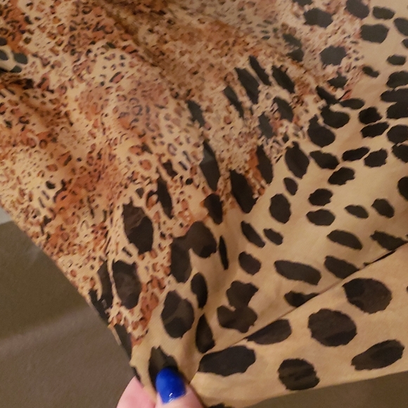 3 bundle Scarf Wrap includrs Leopard Print, Blue Poker Dot, Royal Blue Silk. - Picture 5 of 8